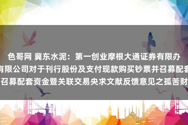 色哥网 冀东水泥：第一创业摩根大通证券有限办事公司、长城证券股份有限公司对于刊行股份及支付现款购买钞票并召募配套资金暨关联交易央求文献反馈意见之孤苦财务照顾人核查意见